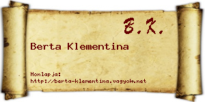 Berta Klementina névjegykártya